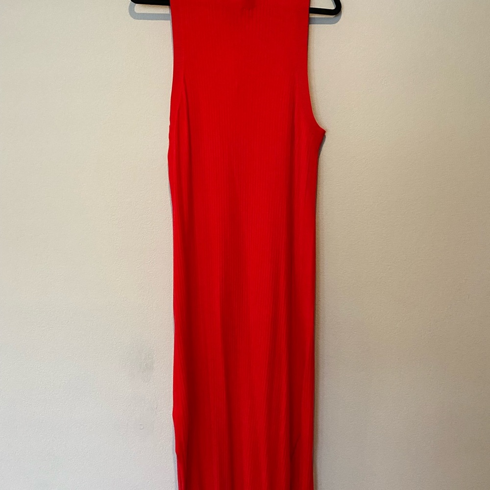 Banana Republic sleeveless red midi dress, XL TALL length - Picture 7 of 16